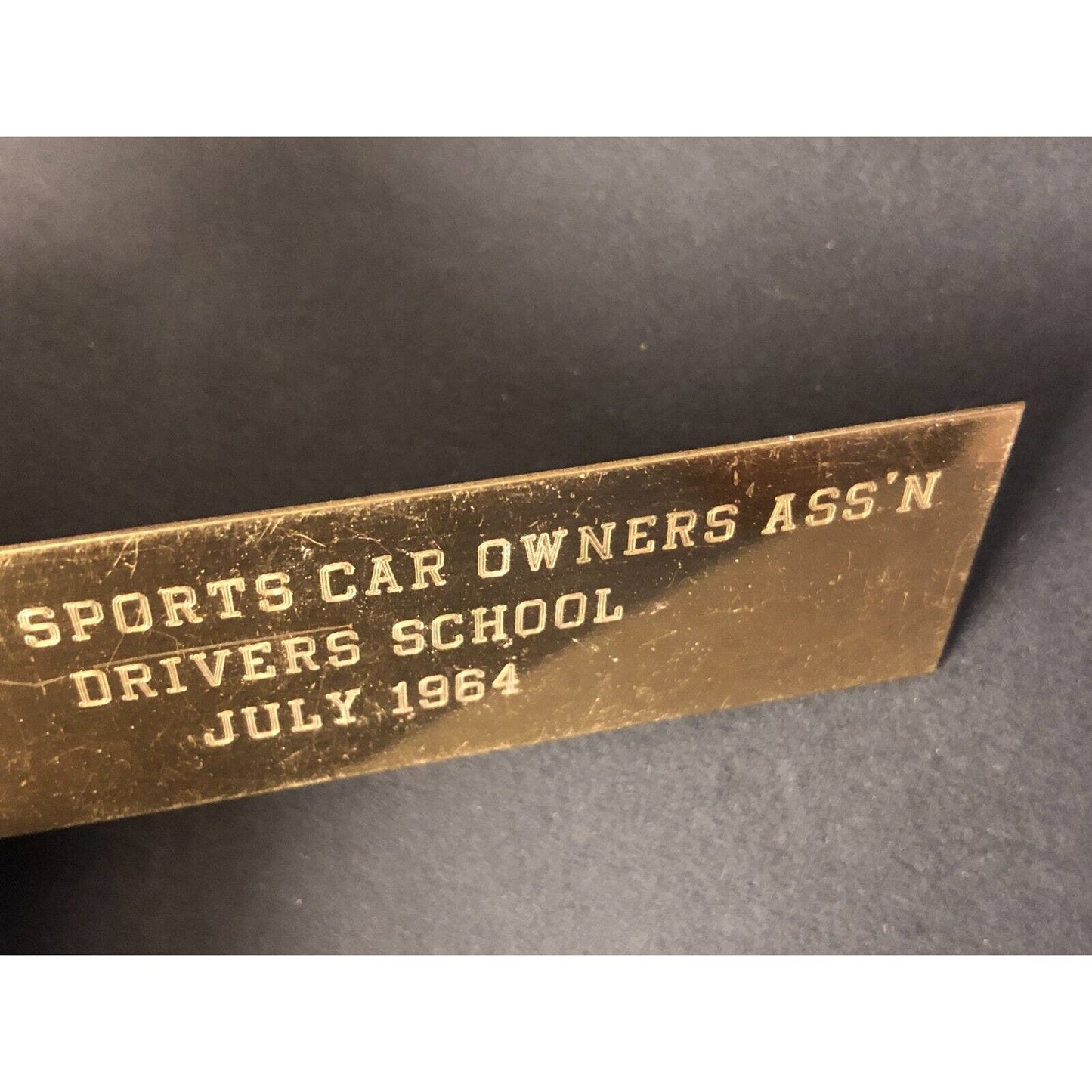 BSCOA Drivers School July 1964 - Brass Auto Racing Wall Plaque
