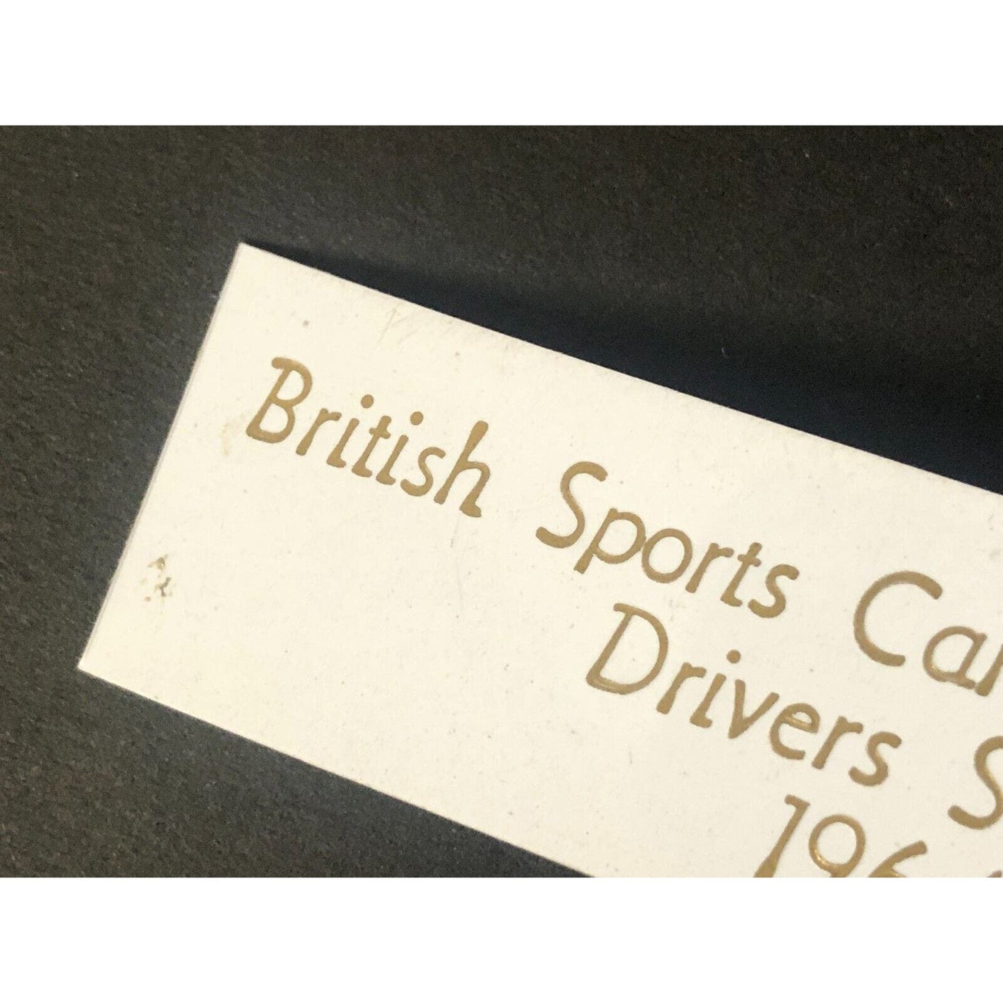 BSCOA British Sports Car Owners Assc 1964 Drivers School Auto Racing Wall Plaque