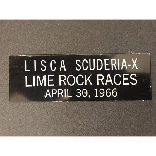 LISCA Scuderia-X 1966 Lime Rock Races Plastic Dash Wall Plaque April 30
