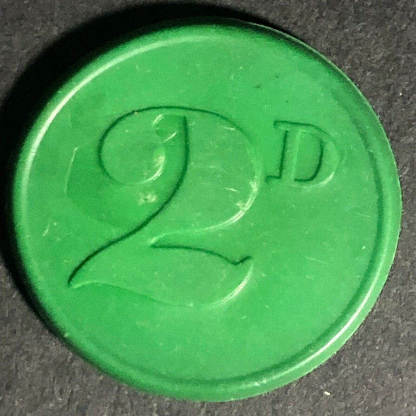 Bury Transport England Plastic Token Olive Green 2D 21mm c50's-60's