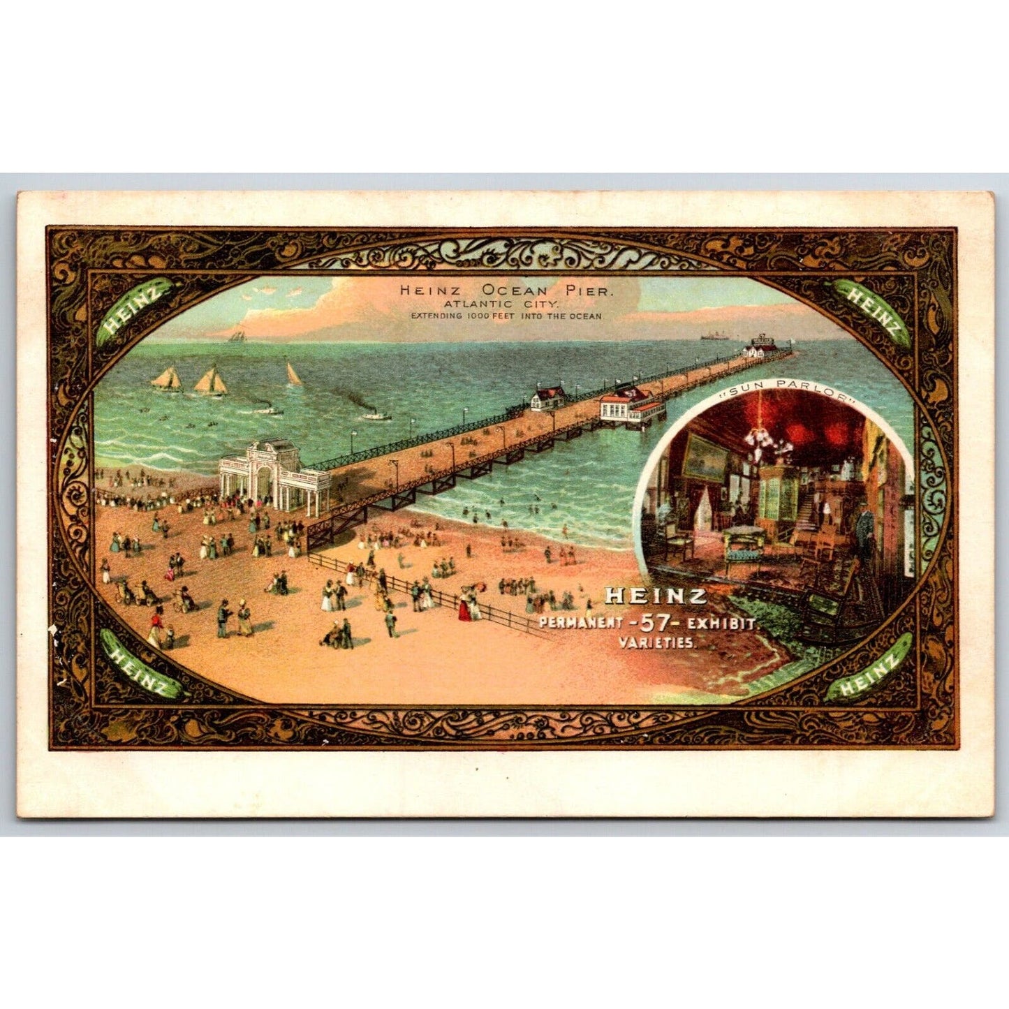 Heinz Ocean Pier "Sun Parlor" Advertising Postcard UDB UP c1906 VGC
