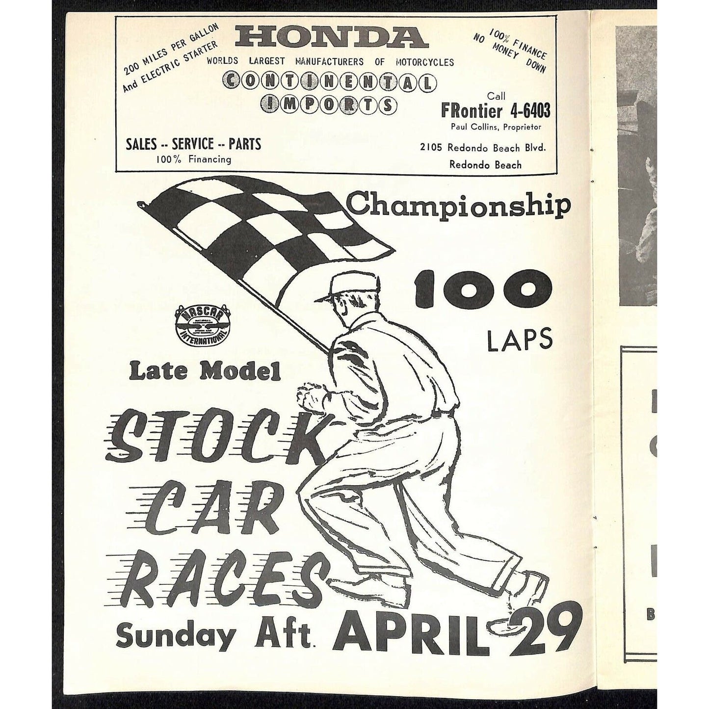 Scarce April 21 1962 CRA Championship Auto Racing Program Ascot Park 14pp.