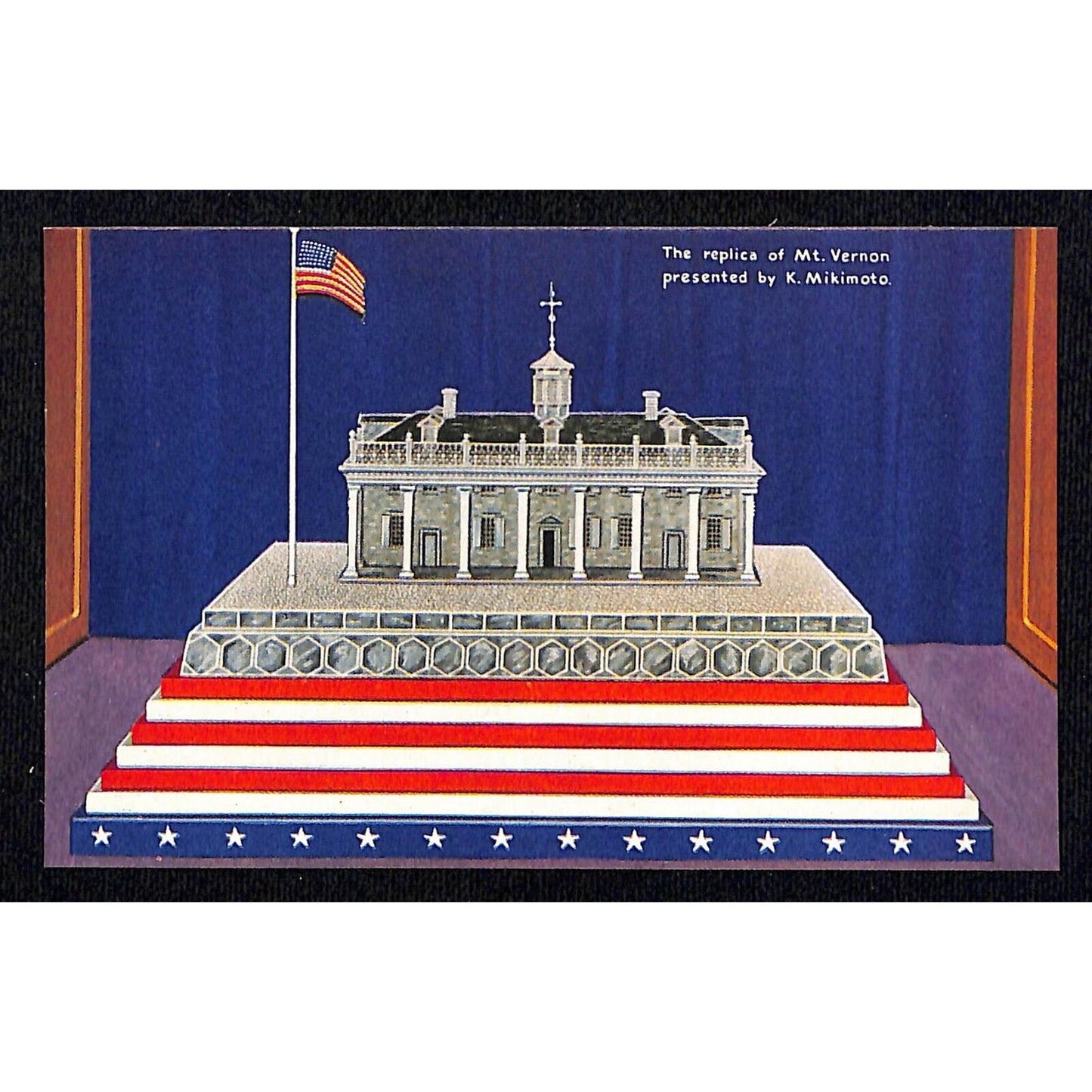 Japanese Pavilion Postcard Mikimoto Mt. Vernon Model 1933 Chicago World's Fair
