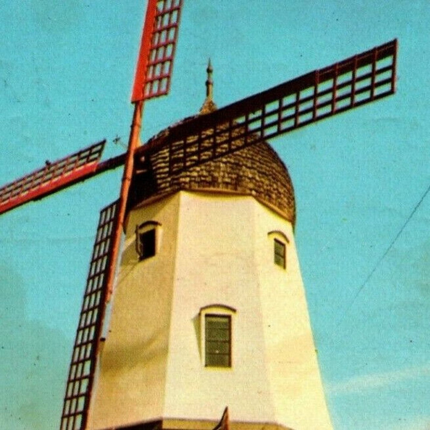 1979 Danish Village Windmill, Solvang, CA Postcard Vintage