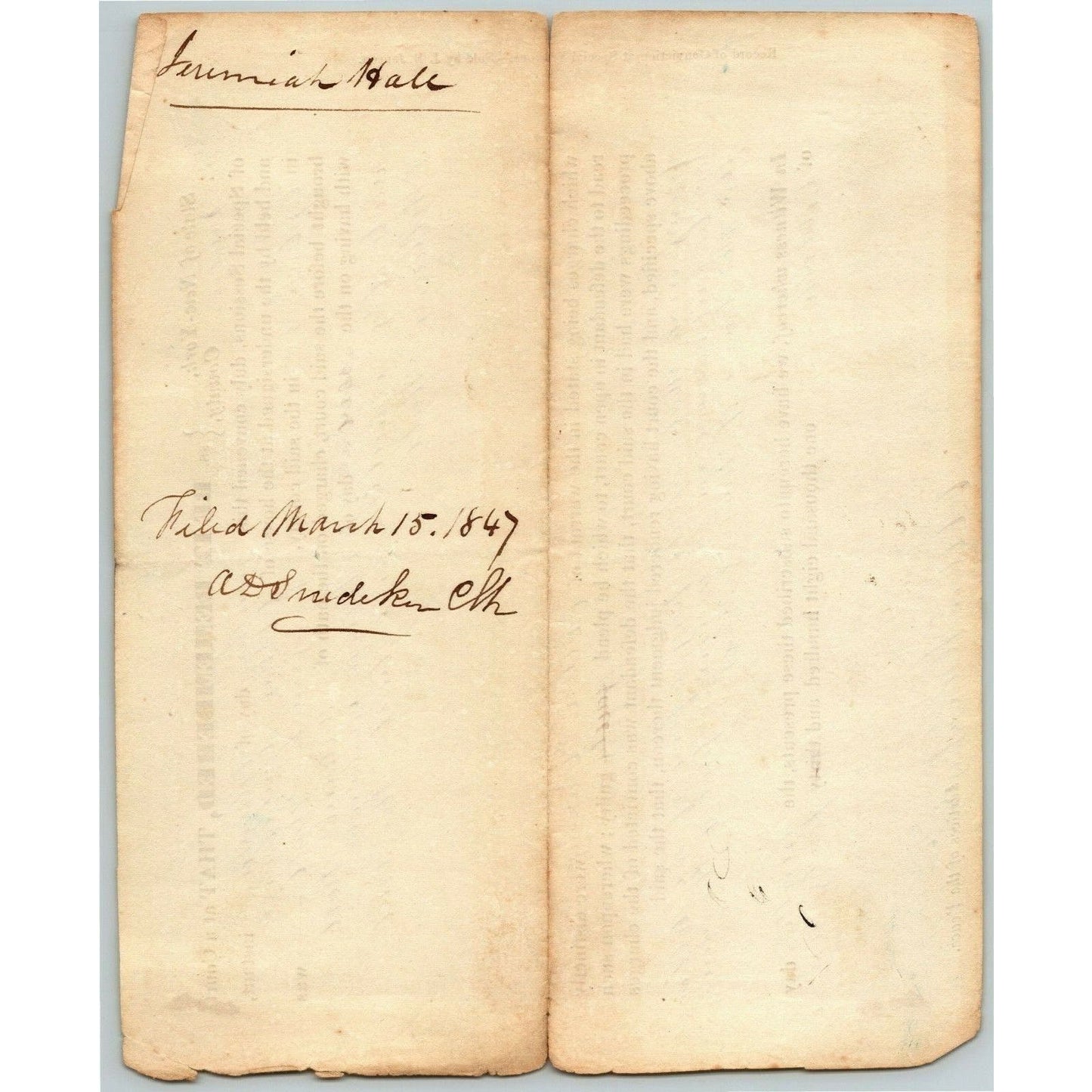 Queens County New York Court Document re: Assault 1847