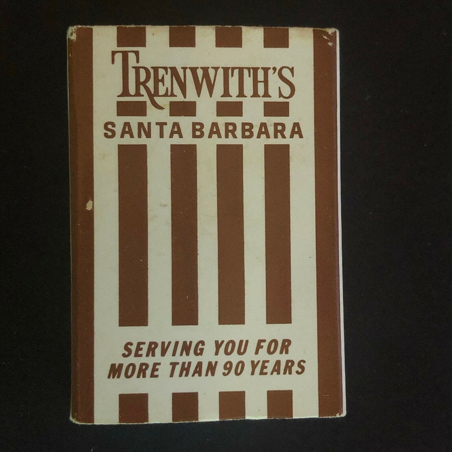 c1970's-80's Wooden Matchbox Matchbook "Trenwith's" Restaurant Santa Barbara, CA