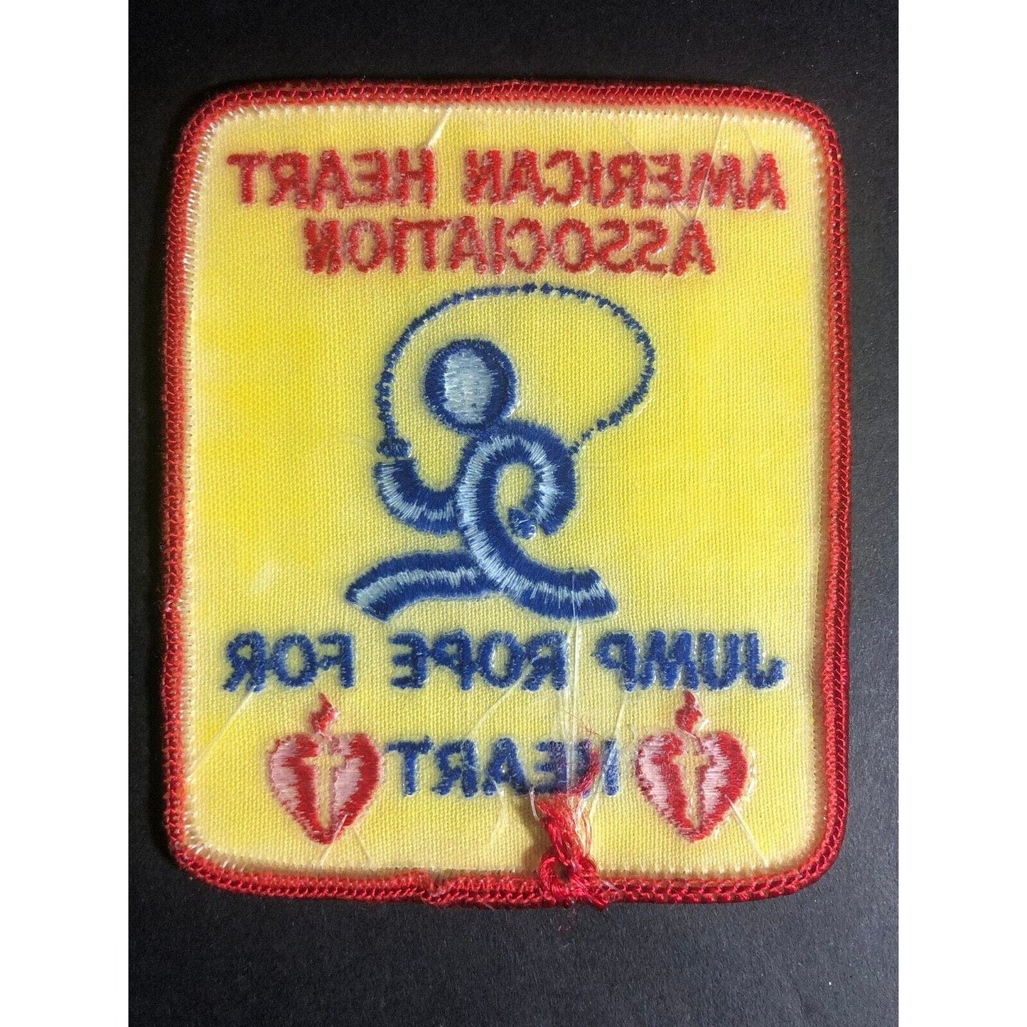American Heart Association Jump Rope Vintage Embroidered Patch c1970's-80's