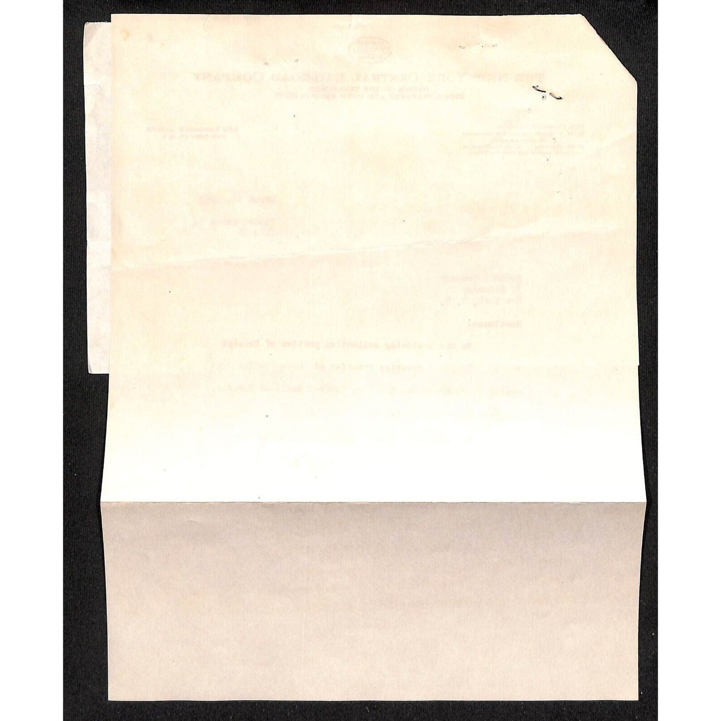 1953 New York Central Railroad Letterhead re: Reich & Co. Stock Transfer