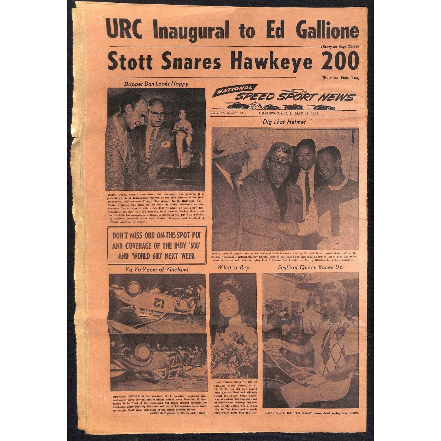 National Speed Sport News 5/24 1961 "Fastest Indy Field Ready" Racing 15pp VGC