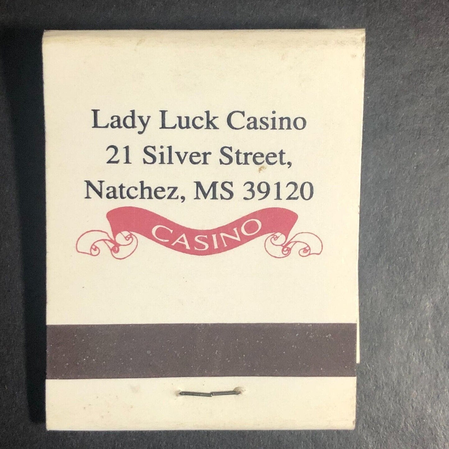 Natchez, MS Lady Luck Casino Full Matchbook c1993-99