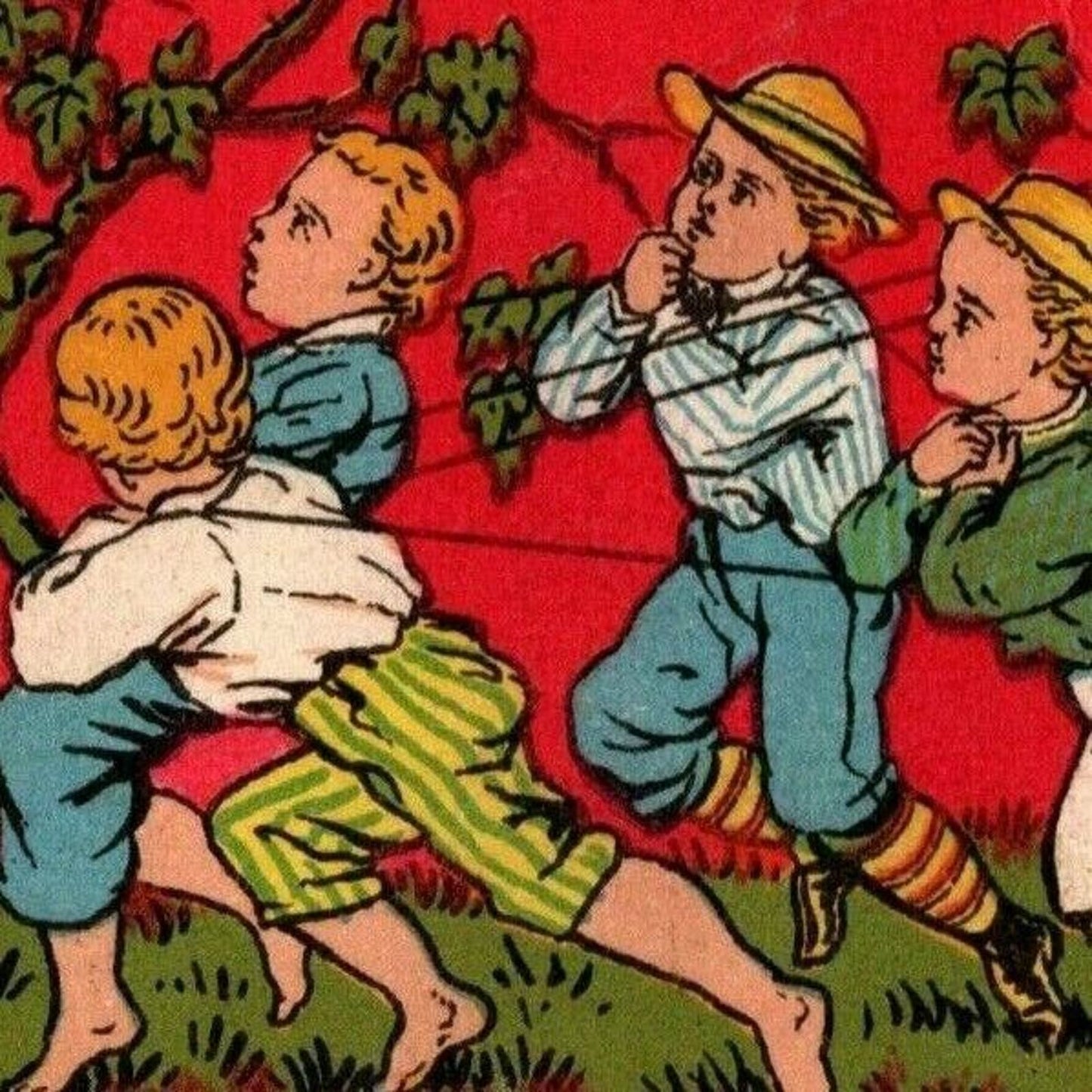 Victorian Trade Card Clark's O.N.T. Thread - Kids Pulling Wagon Made With Spools