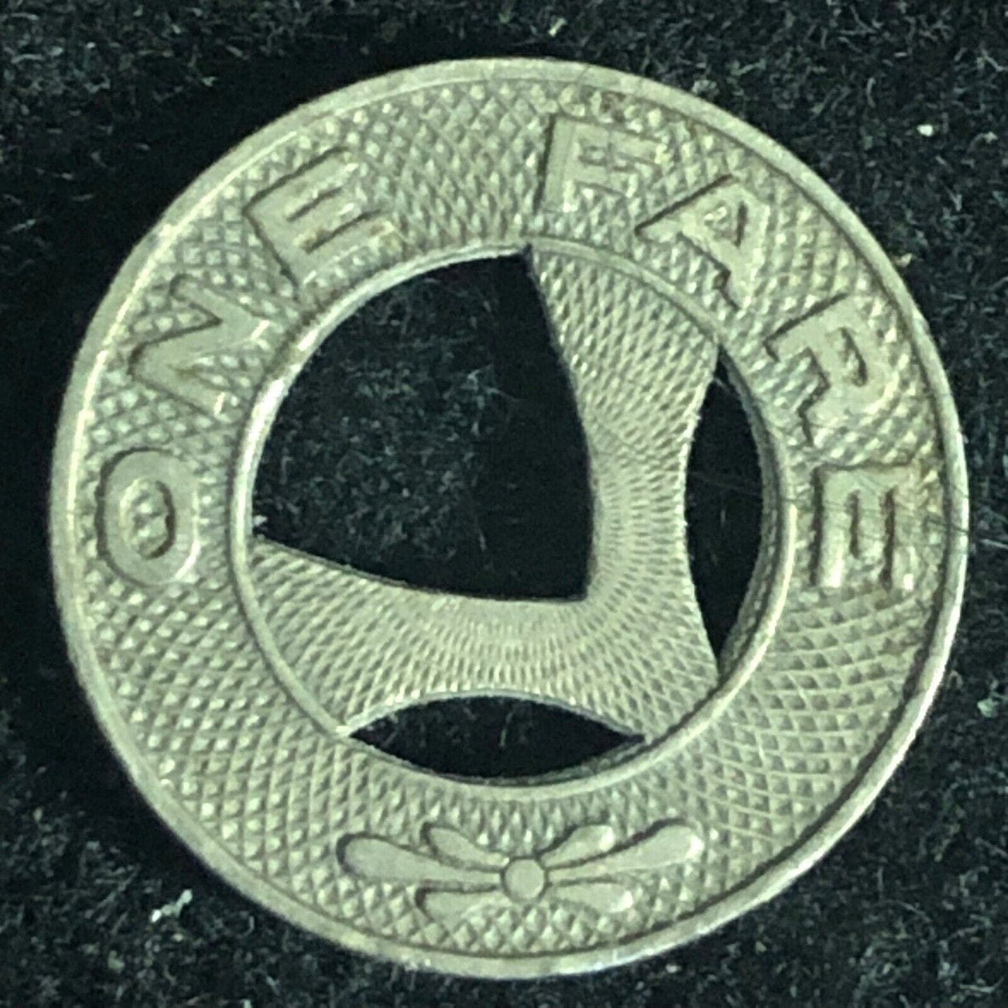 Lynchburg Transit Company One Fare Token 16mm w/ Hanging L Scarce