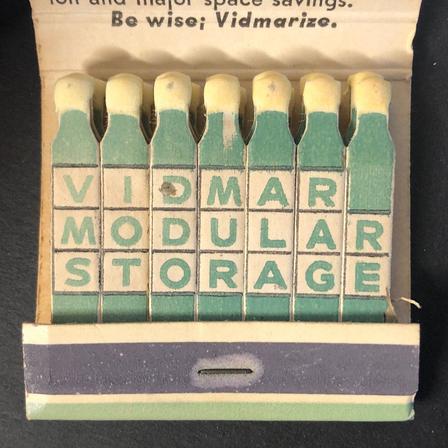 Vidmar Modular Storage Williamsport Vintage FEATURE Full Matchbook c1964-73 VGC