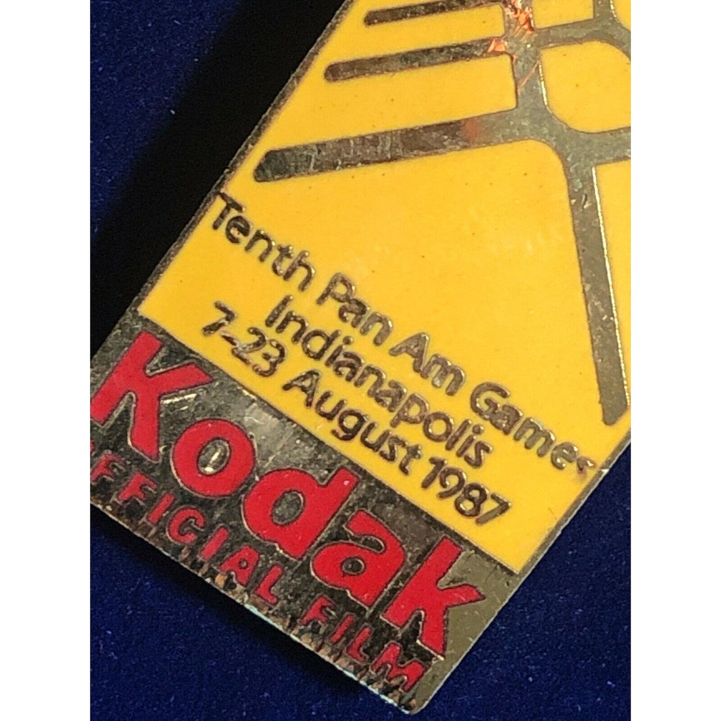 1987 Kodak Lapel Hat Pin - Tenth Pan Am Games Indianapolis Official Film