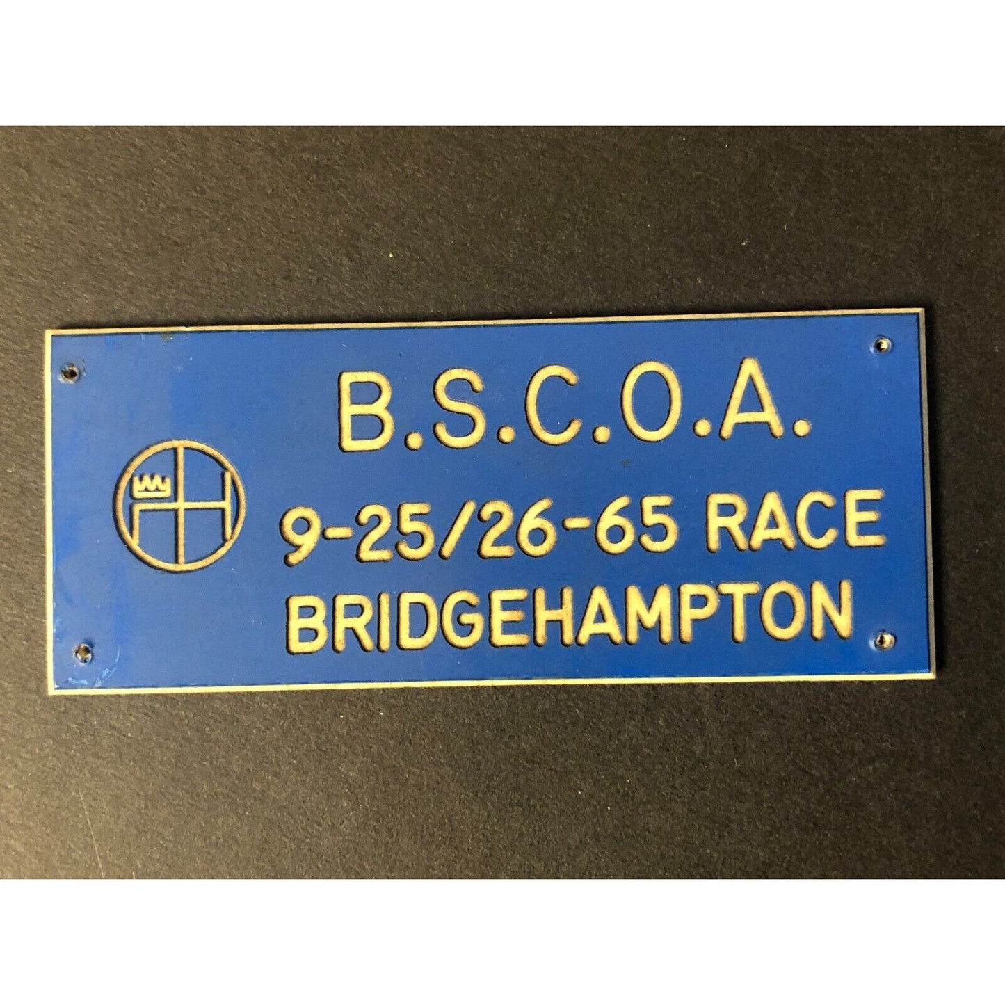 BSCOA 1965 Bridgehampton Race Auto Racing Wall Plaque 9/25 9/26