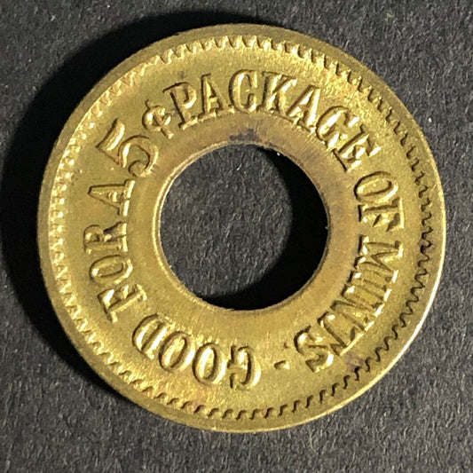 Good For A 5c Package Of Mints "All Quality Mints" Donut Token 21.10mm