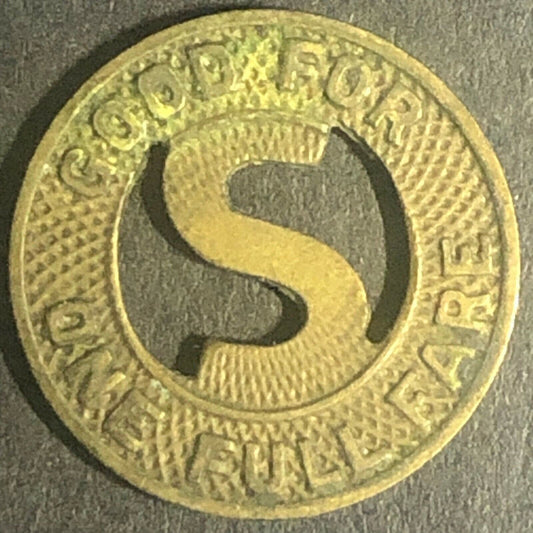 c1940's 16mm San Diego Elec. RY Co. G/F One Full Fare Transit Token -- CA
