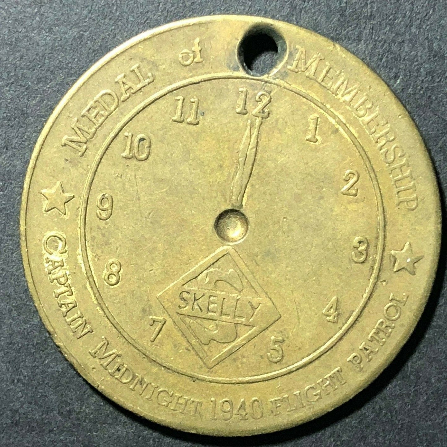 Vintage Skelly Captain Midnight Membership Spinner Propeller Token 31mm 1940