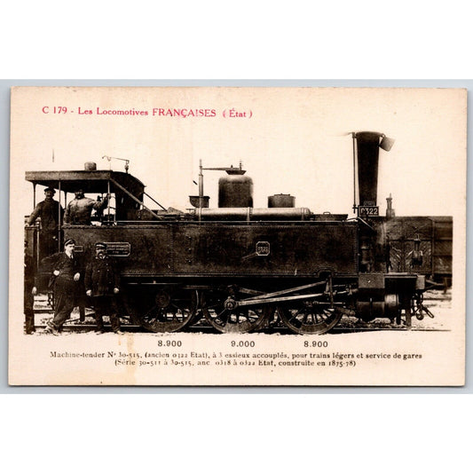French Railroad RPPC* Postcard Machine Tender 30-515" C 179 c1910 F. Fleury