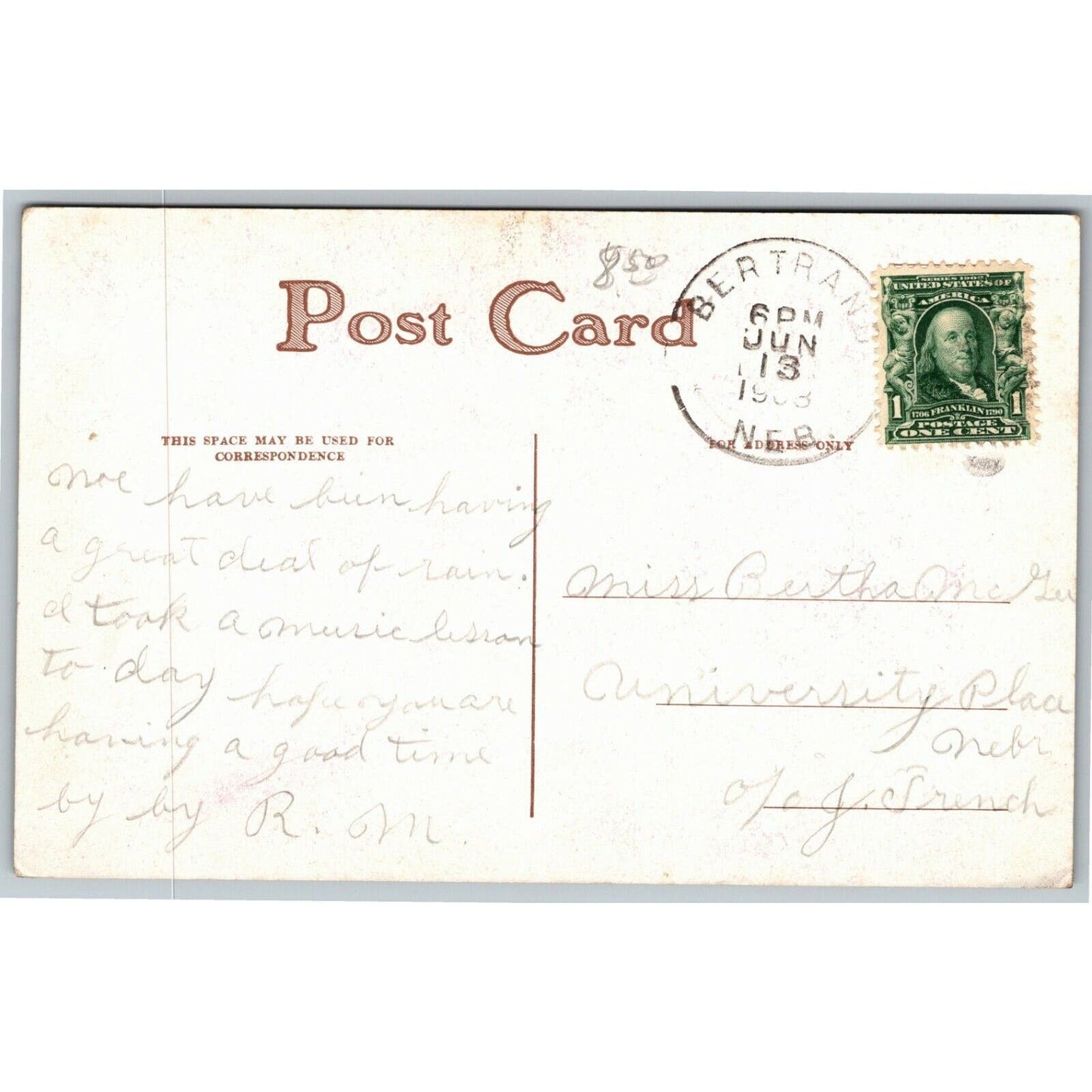 Vintage c1908 Postcard - Child Holding a Switch in Yard w/ Concerned Chickens