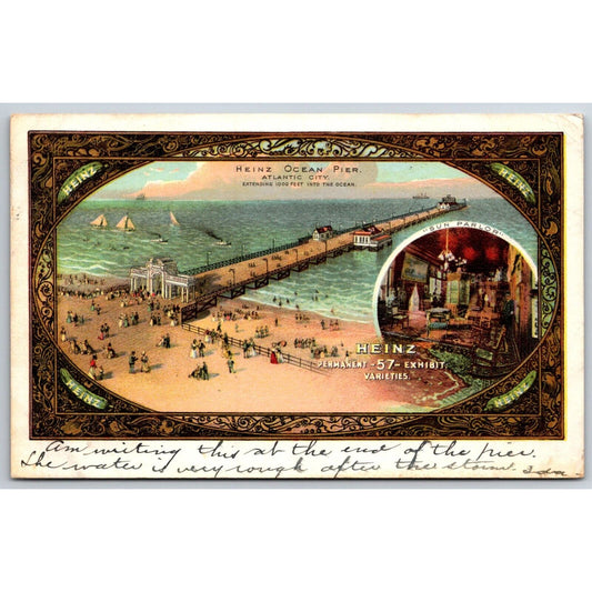 Heinz Ocean Pier Advertising Postcard Beach Bathing - PM 1907 VGC