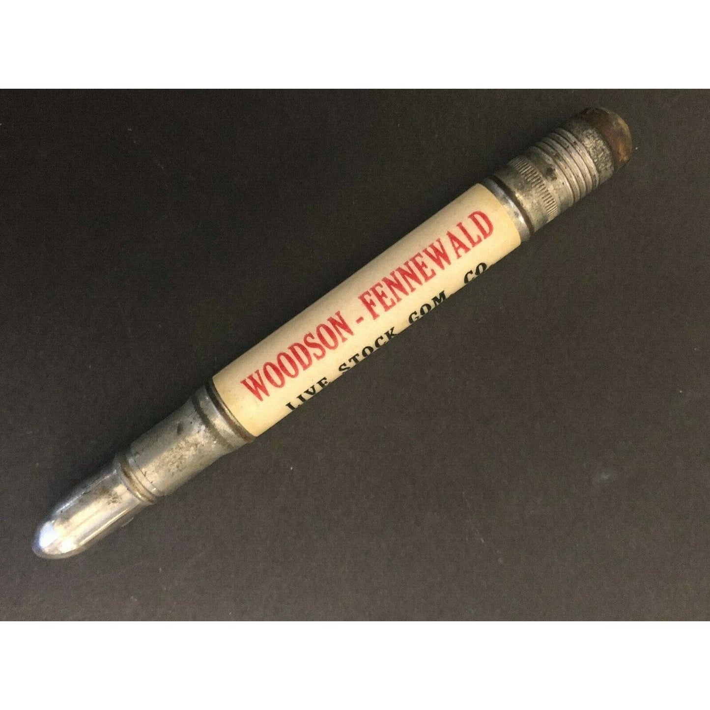 c1930's40's "Woodson Fennewald Live Stock Yards, IL" Advertising Bullet Pencil