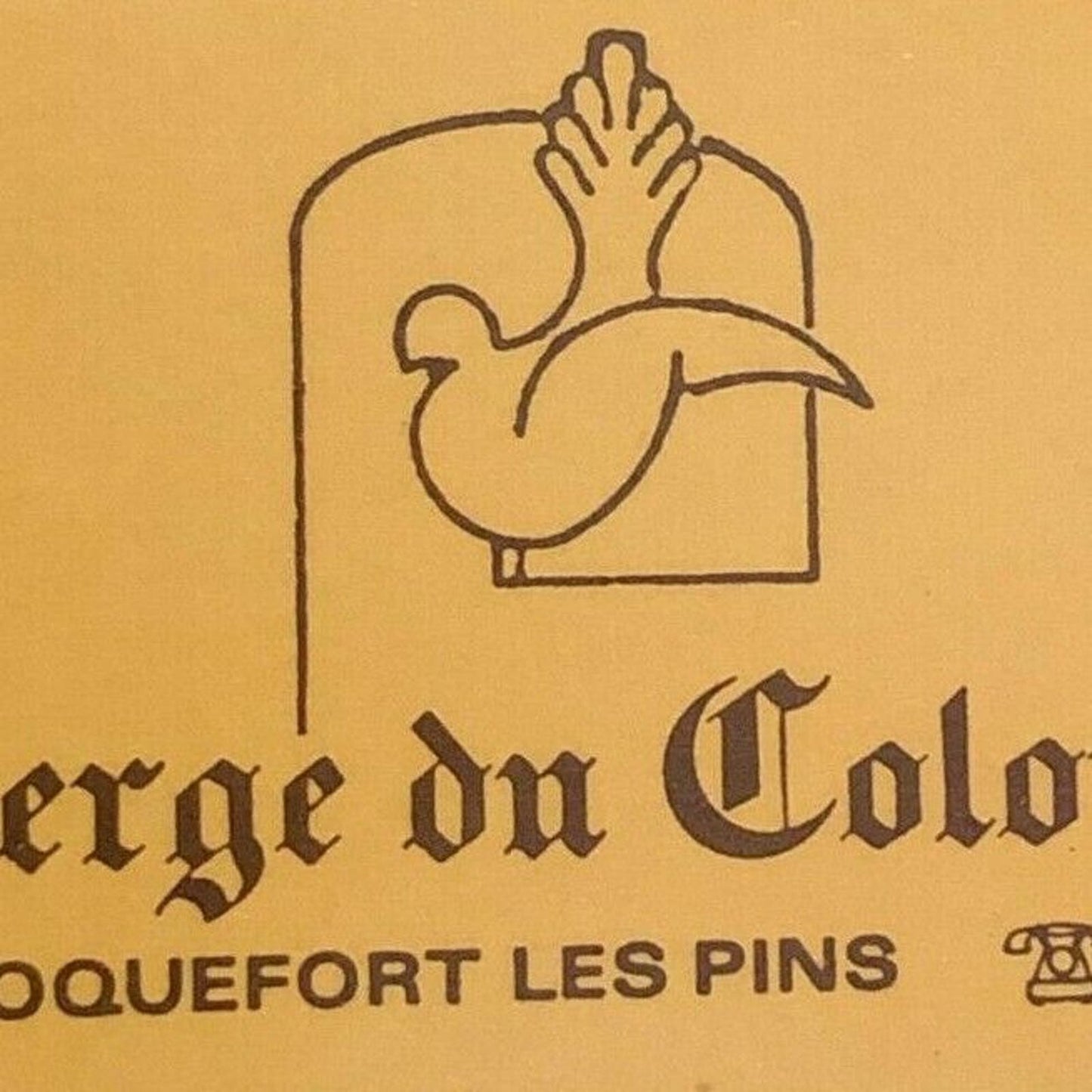 c1960's-70's Wooden Matchbox Matchbook - Hotel Auberge du Colombier France