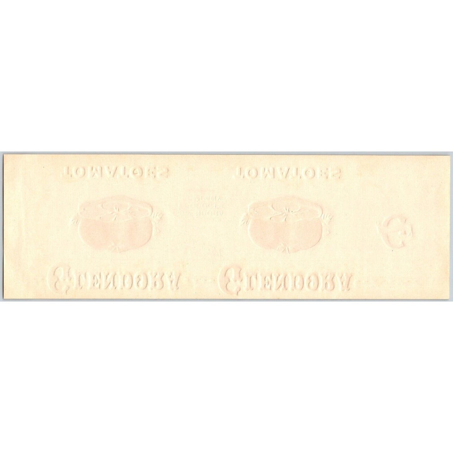 Glendora Tomatoes Paper Can Label Warren, PAc1920's Embossed w/ Gold Ink VGC