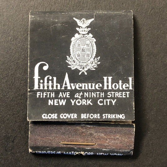 Fifth Avenue Hotel 49th & 5th Ave New York Matchbook Cover c1940's