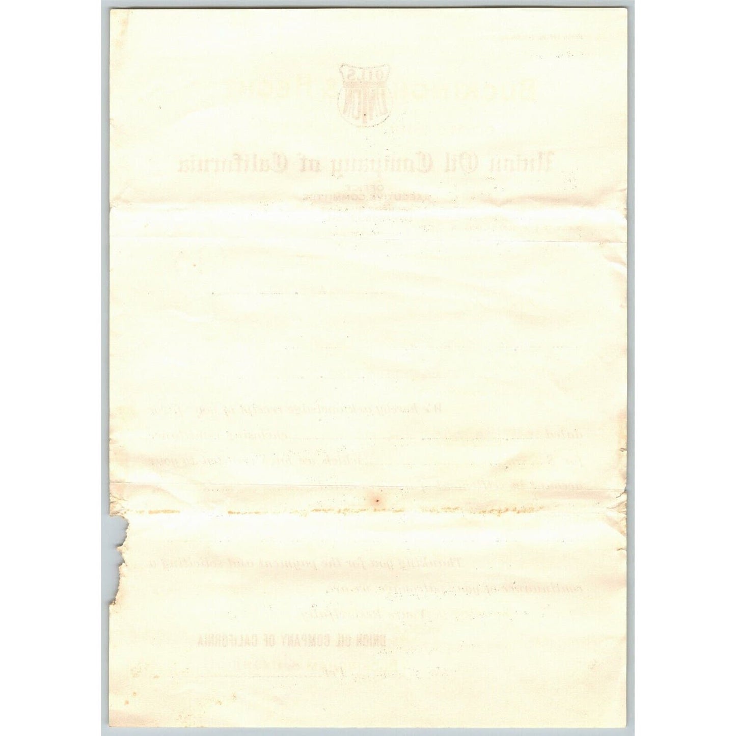 1908 Union Oil Co. of California - Los Angeles Billhead / Receipt
