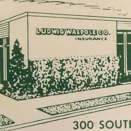 c1970-80 's Vintage Wooden Matchbox Matchbook "Ludwig-Walpole Ins." Sarasota, FL