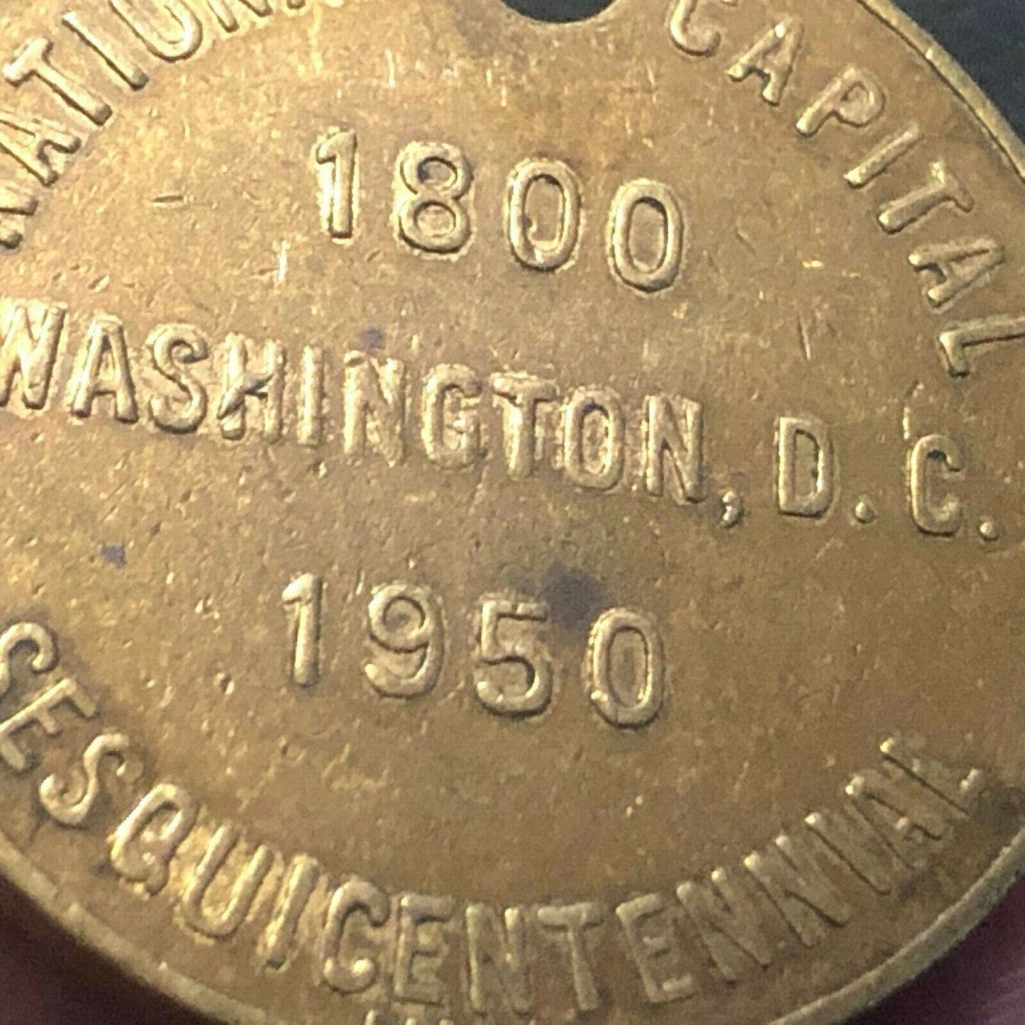 28.7mm "National Capital Sesquicentennial 1950" Token Medallion - Fauver Coll.