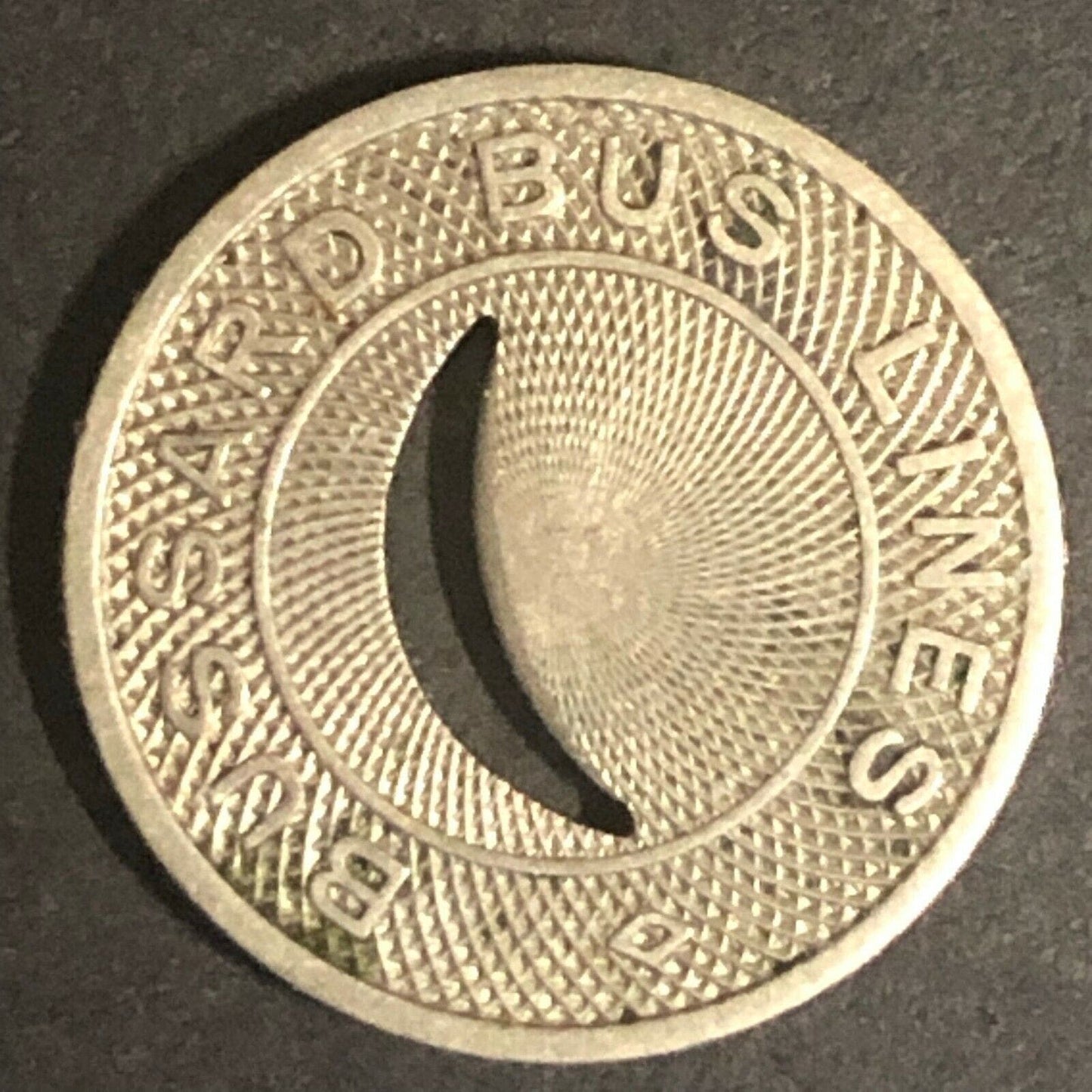 Scarce c1940's 16mm Bussard Bus Lines Brass Transit Token Fort Collins, Colo.