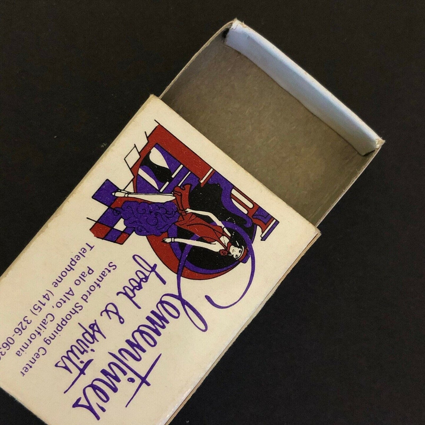 c1970's-80's Vintage Wooden Matchbox Matchbook Clementine's Palo Alto, CA