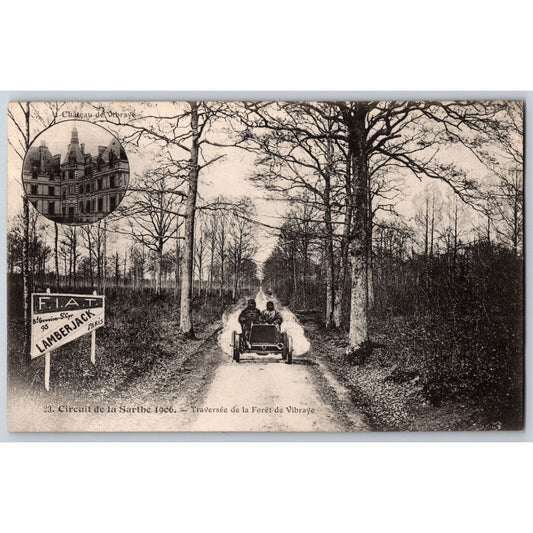 Auto Racing Postcard c1910 "Circuit de la Sarth 1906" Unposted - Scarce