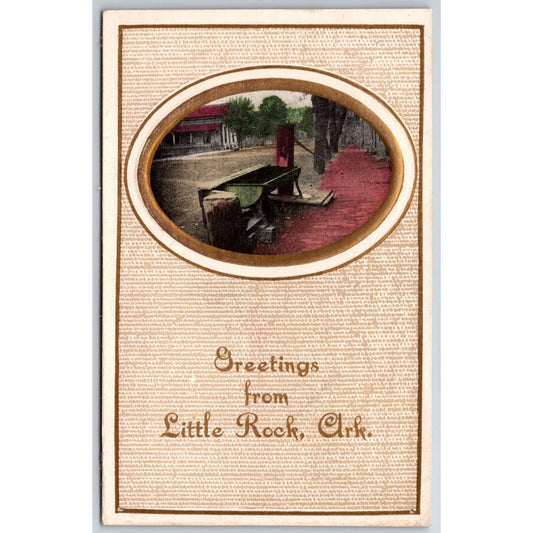 Greetings from Little Rock, AR Sample Advertising Postcard Emb Gilt c1910's VGC