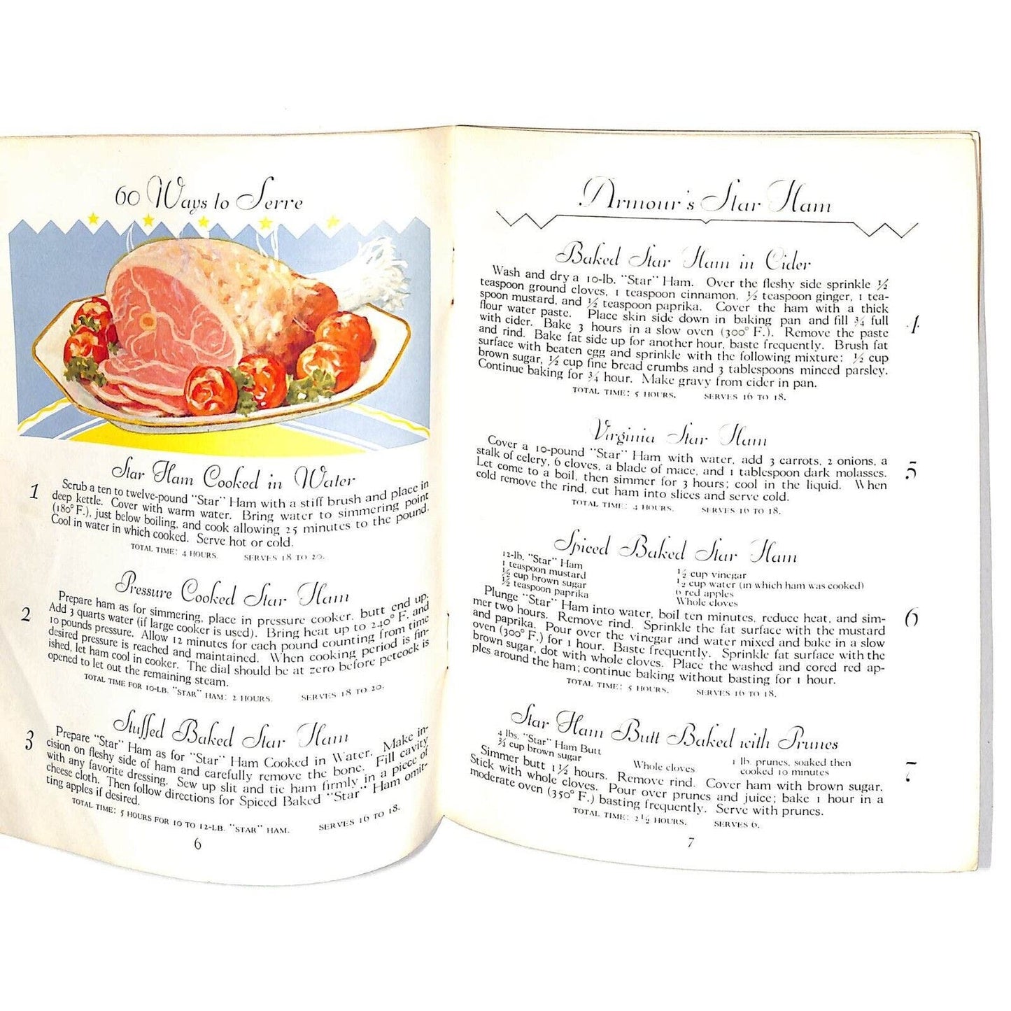 Armour and Company "60 Ways to Serve Ham" Booklet c1925-35 17pp