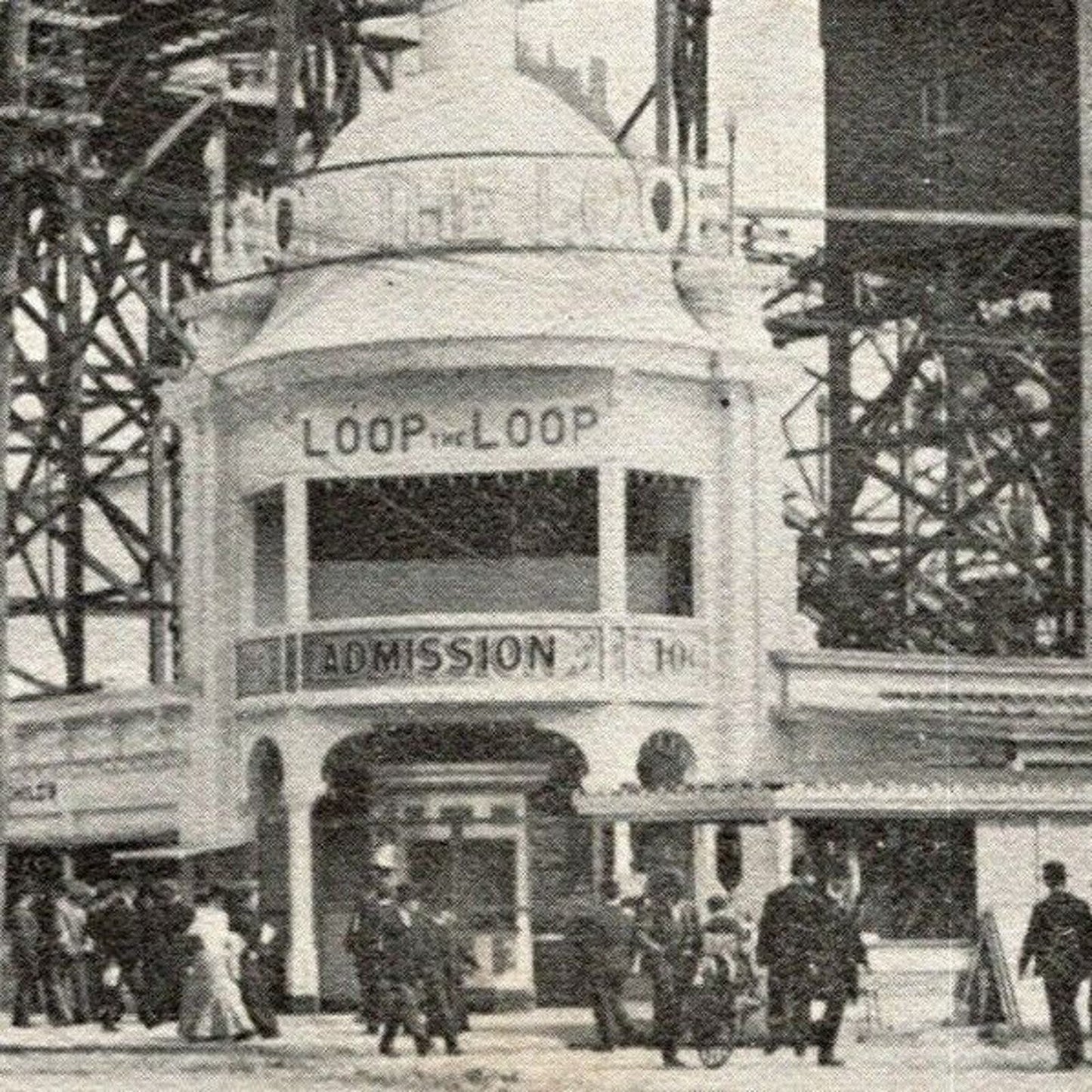 Vintage c1907-14 Postcard "Surf Ave" (Loop the Loop) (Illustrated PC Co. NY)