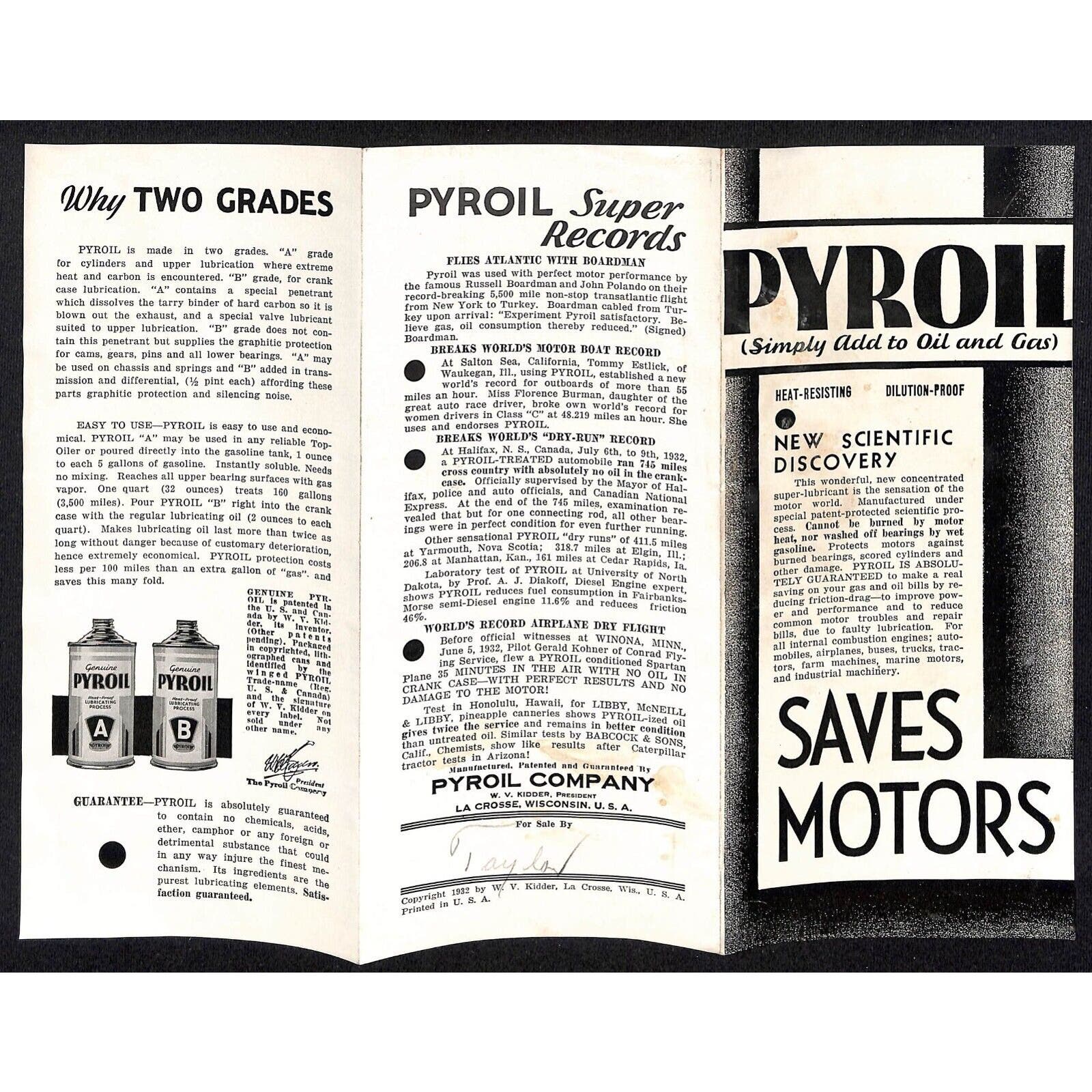 Pyroil Gas Oil Additive Pamphlet / Brochure - 1933 Chicago World's Fai ...
