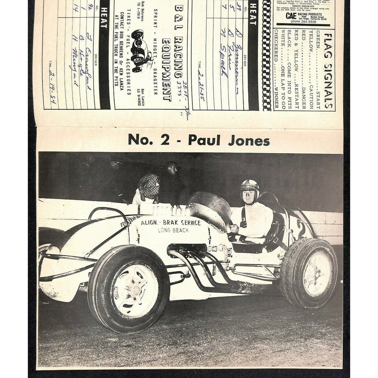 Scarce July 15 1964 CRA Racing Ascot Park Gardena Big Car Program 12pp.