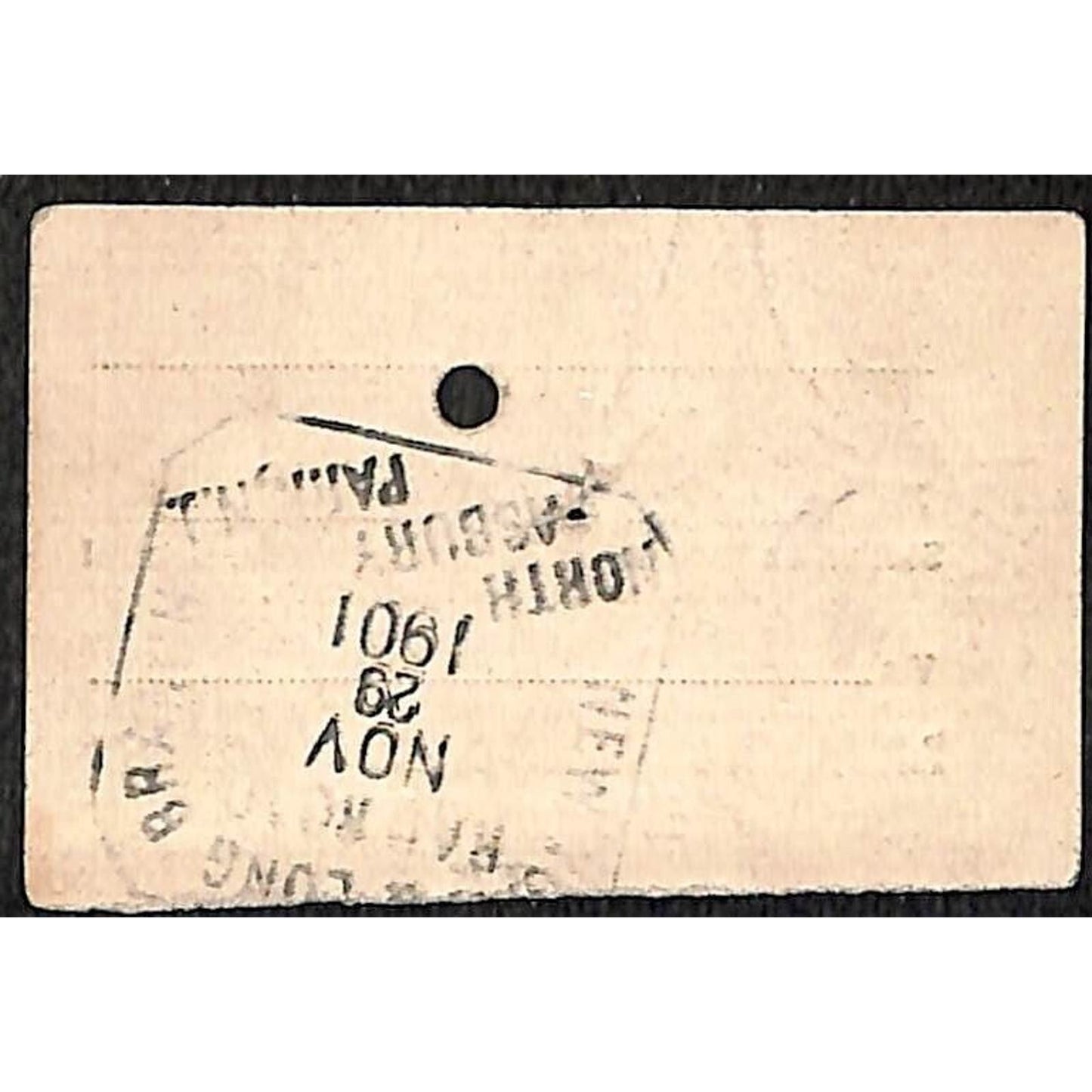 New York & Long Branch Railroad 1901 Ticket North Asbury Park #13928