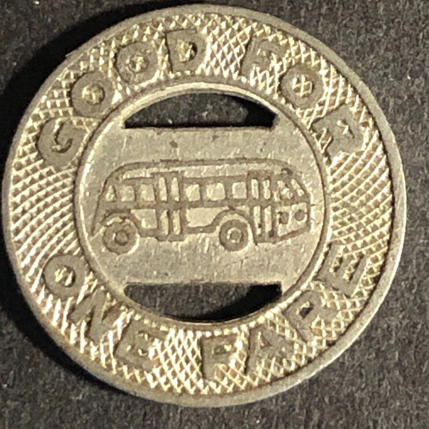 Gastonia Transit Co. (NC) Brass G/F One Fare Bus Token 16.4mm