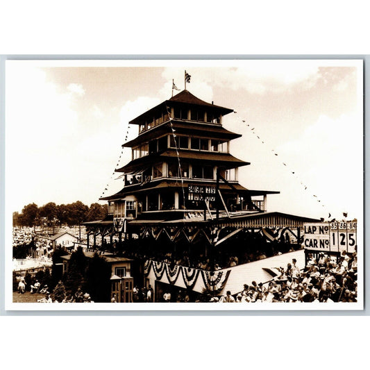 c2001 Indy 500 - Reprint of 1950's Pagoda - Speedway NOS 4" x 5 3/4" Postcard