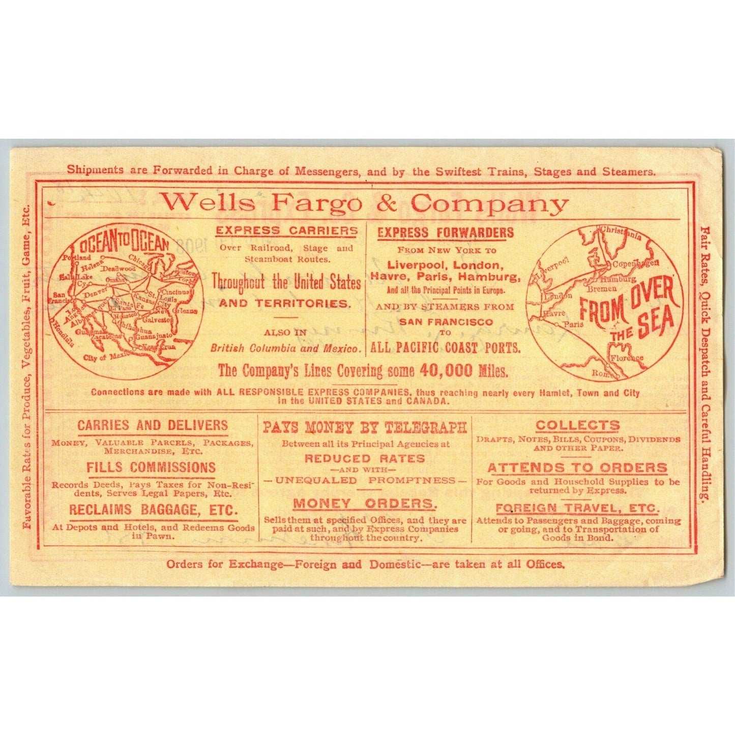 11/ 10 1908 Wells Fargo & Co Express - Grass Valley CA - $104.18 Money Receipt
