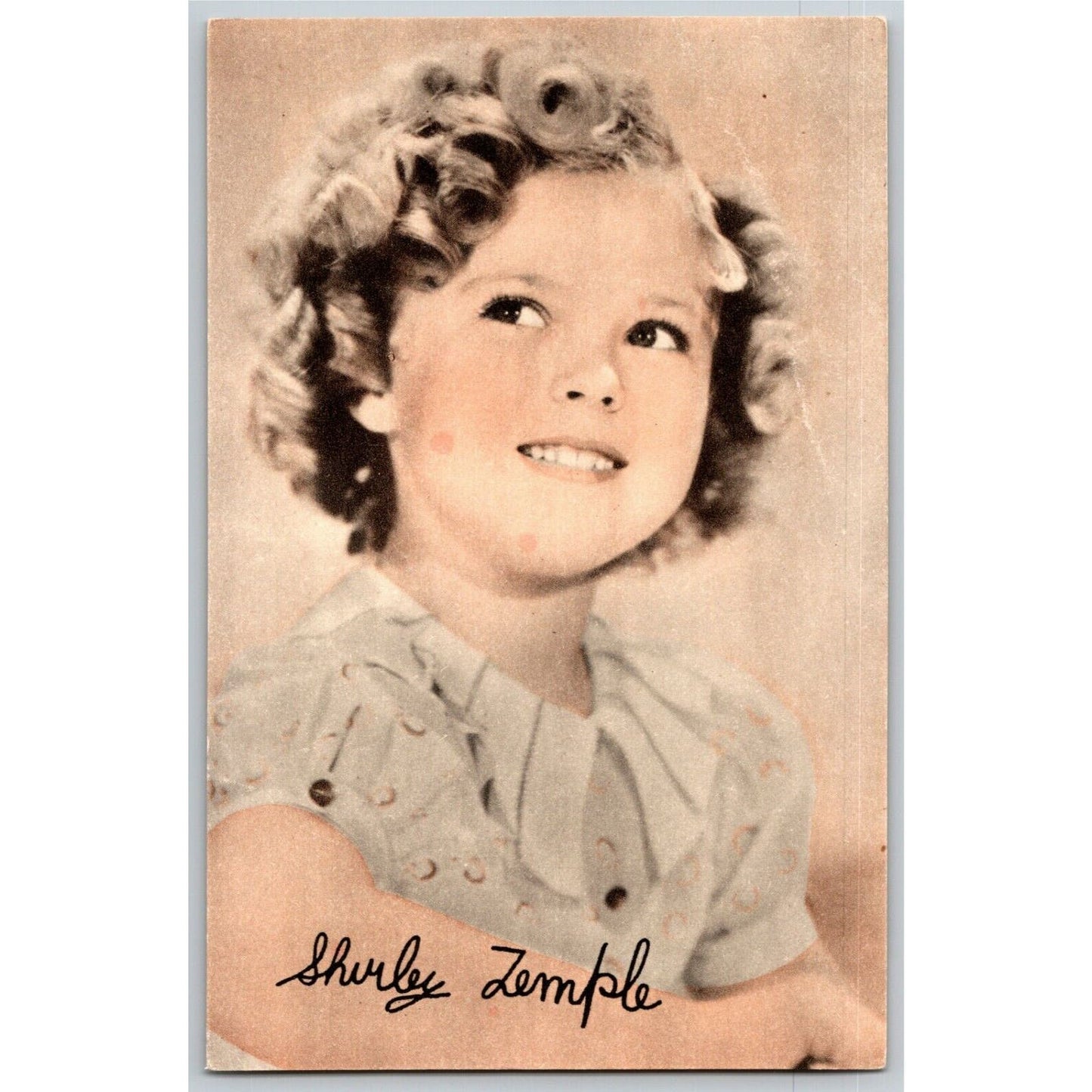 Vintage RPPC* Postcard Shirley Temple "Photogravure" Fox Studios Tinted