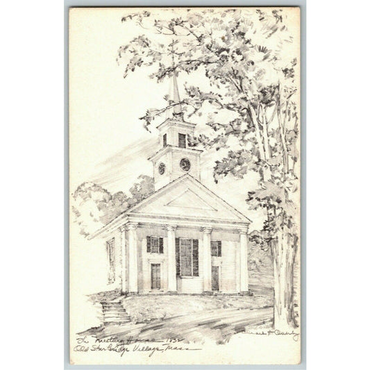 c1960's-70's "Meeting House, Old Sturbridge Village" MASS Unposted Postcard