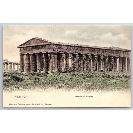 Italian Postcard Pesto Temple of Neptune 1901-1907 NP VGC