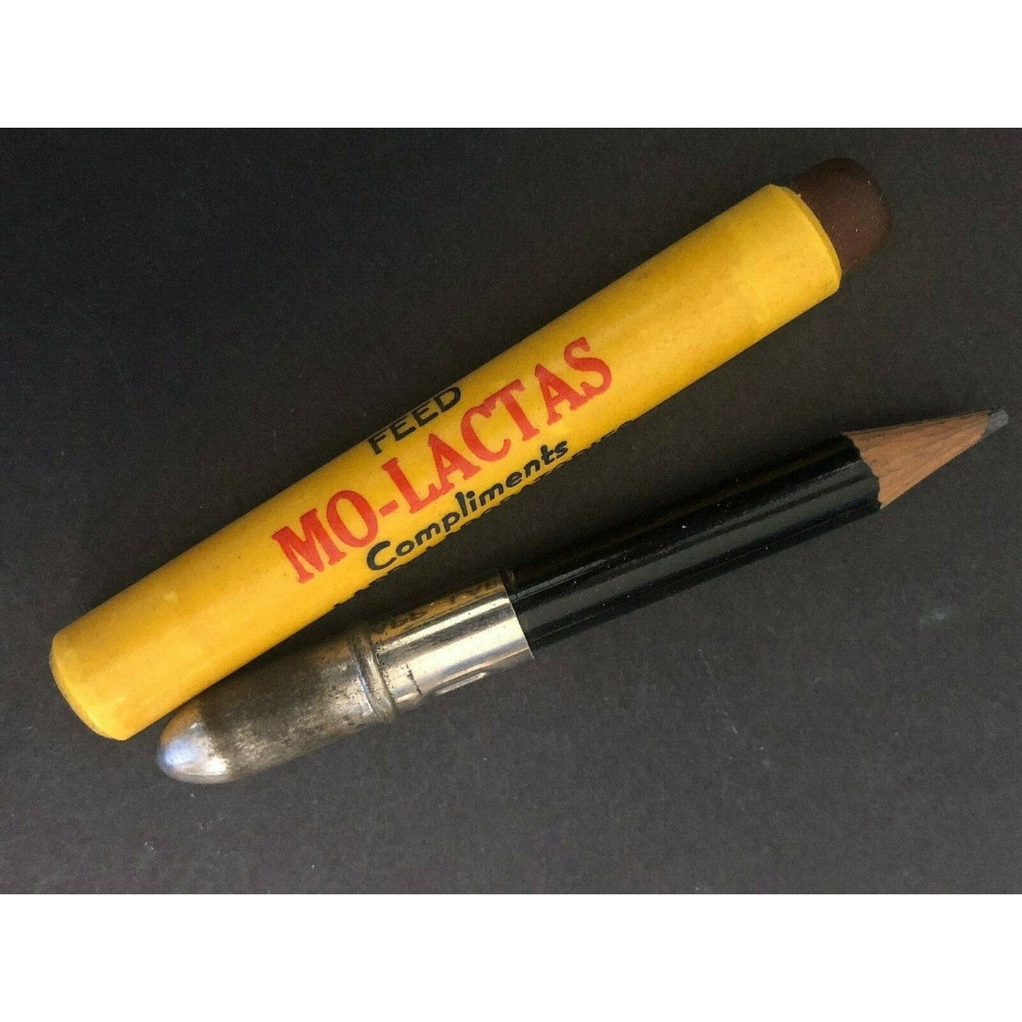 c1930's-40's "Mo-Lactas Feed Lapp Labs, Nevada, Iowa" Advertising Bullet Pencil