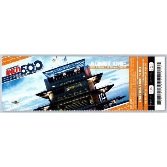 2017 Indy 500 Pagoda Two - Armed Forces Pole Day Ticket Indianapolis IMS #036