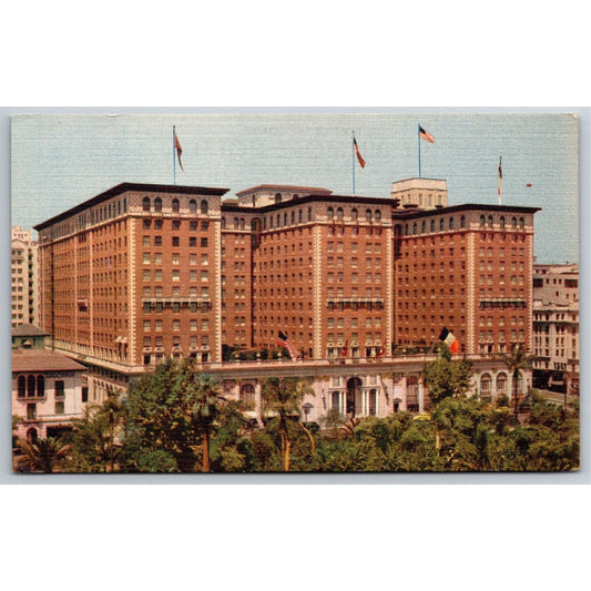Los Angeles Biltmore Hotel Linen Postcard - c1930's-40's - NP VGC